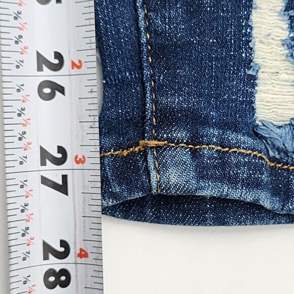 Judy Blue Jeans Womens 5/27 Blue Skinny Fit Mid Rise Stretch Denim Distressed - Picture 7 of 7